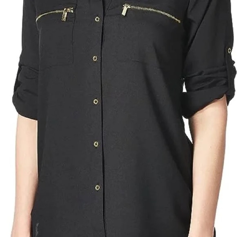 Calvin Klein Women's Button Front Blouse - Large